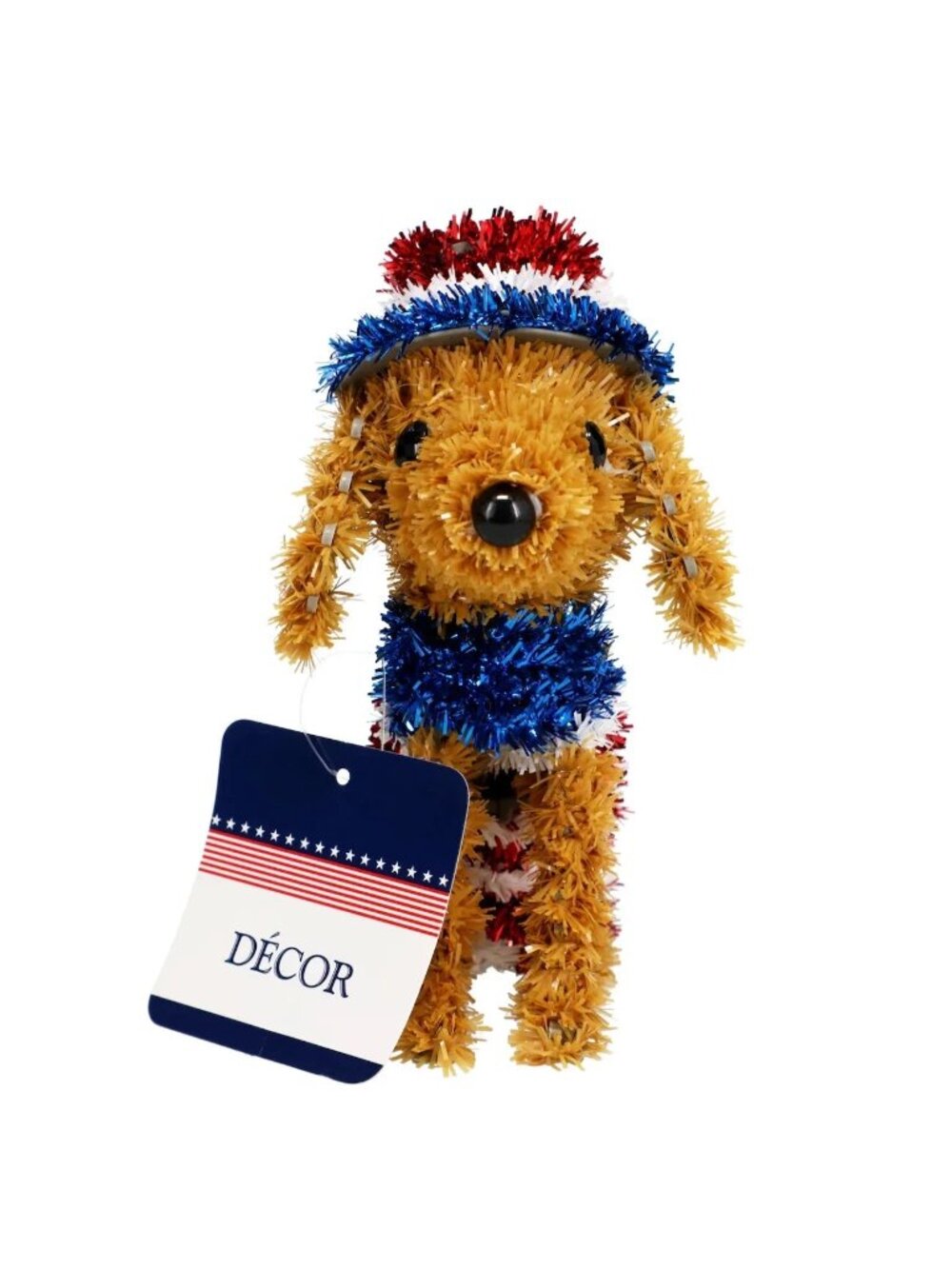 Independence Day 4th of July Puppy dog 7in Tinsel Decoration